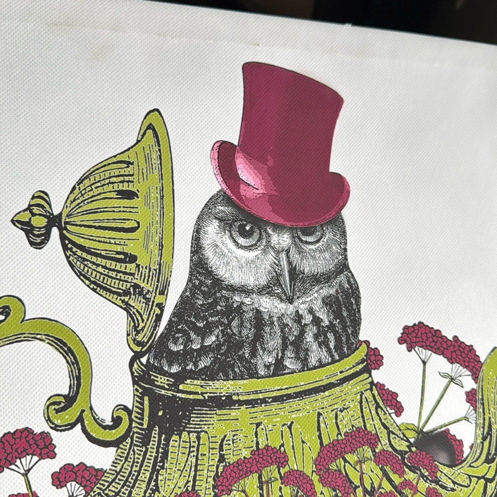 Charming Black Cat in a hat with an owl Art Print - Picture 4 of 7
